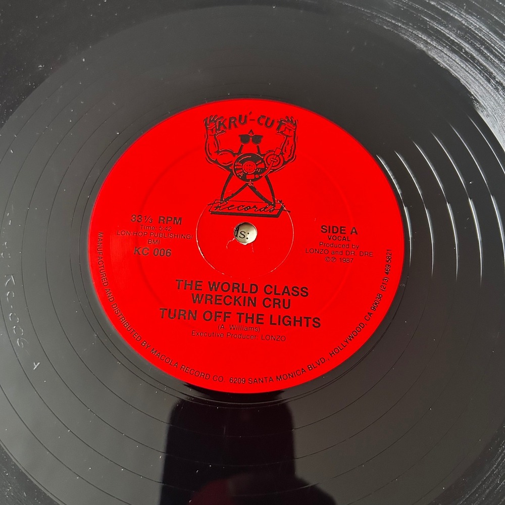 World Class Wreckin' Cru Turn Off The Lights 12" Vinyl Dr Dre 1987 Kru-Cut KC - Picture 5 of 5